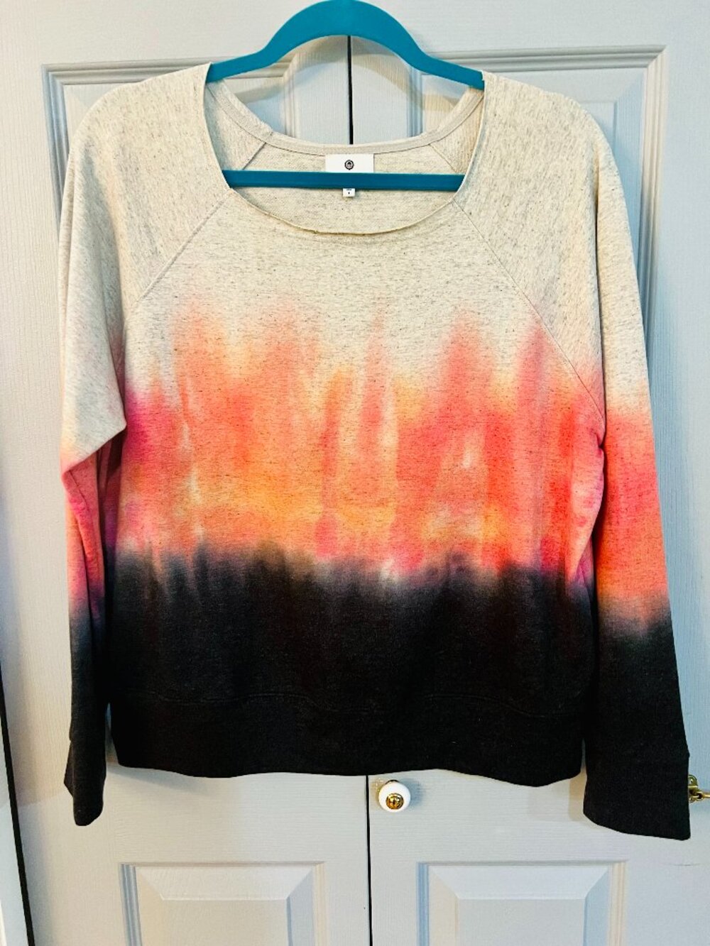 Dip Dye Ombre Sweatshirt by Sundry, Black to Orange over Gray